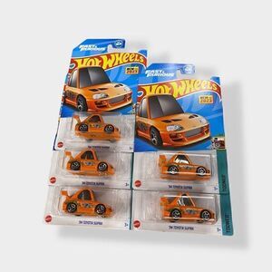 2023 Hot Wheels Tooned '94 Toyota Supra Fast & Furious New in Package Lot of 5